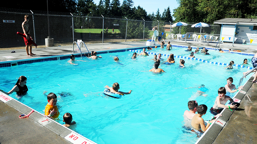 Swimming at Warm Beach Camp and Conference Center, Stanwood, WA; near Seattle.